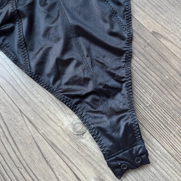 SKIMS STRETCH SATIN SILK BLACK FLOWER UNDERWIRE BODYSUIT - MEDIUM - Picture 3 of 4